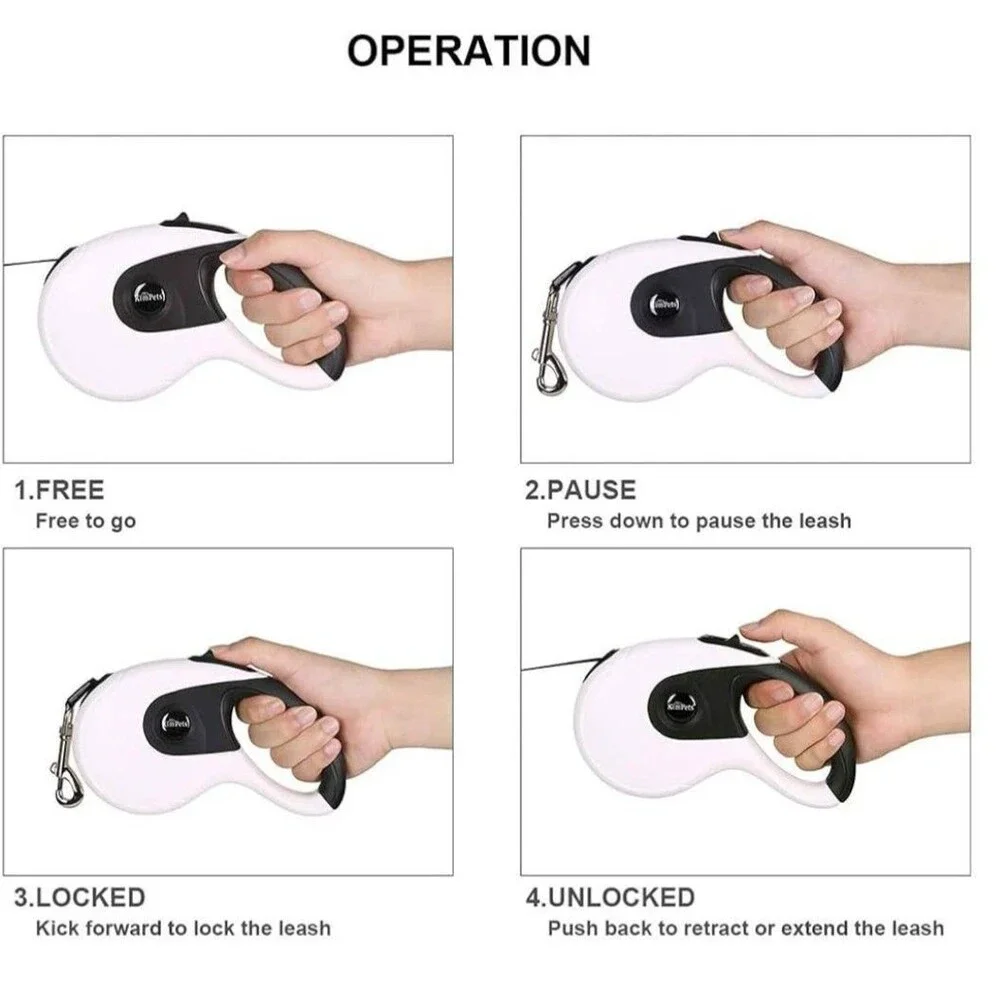 Retractable Dog Leash,16Ft Strong Cord, Anti-Bite Heavy Duty 360 Green Up To77lb
